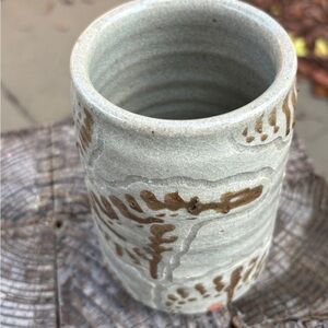 Artisan Ceramic Vase - Gray and Brown